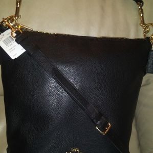Coach Black Leather "Abby" Duffel NWT